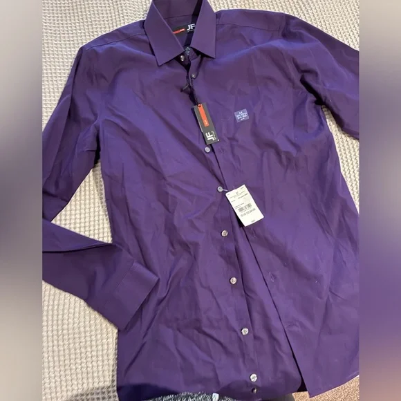 JF J.Ferrar Men’s Deep Purple Dress Shirt, 15-15.5, Medium, NWT - Picture 4 of 4